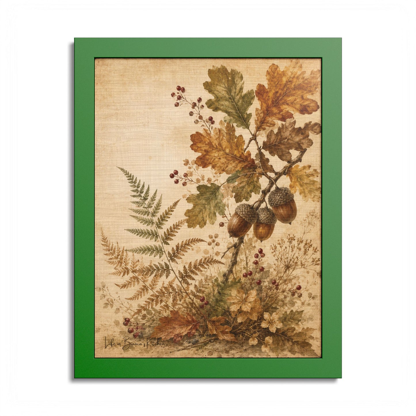 Fall Fronds II — Framed Autumn Botanical Art Print