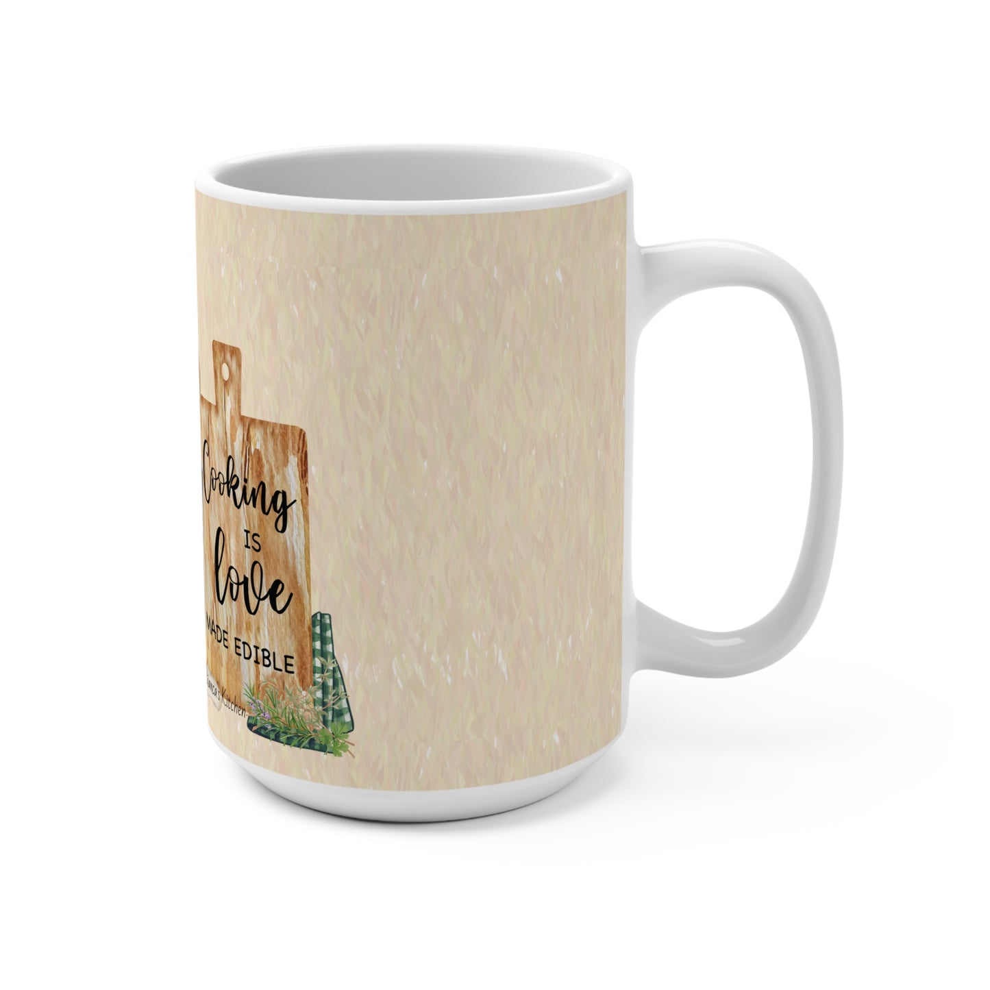 Cooking Is Love Illustrated Ceramic Mug | Cottage Kitchen Mug | Kitchen Garden Collection