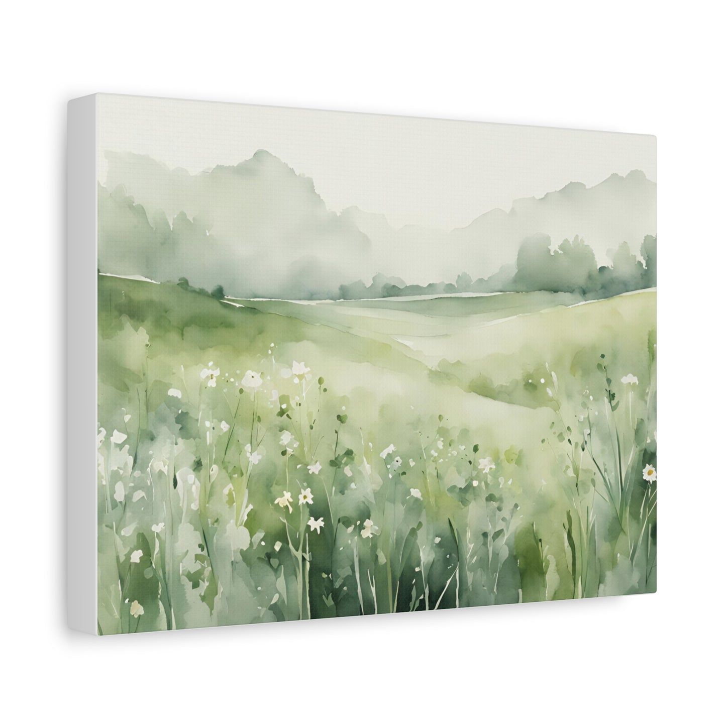 Green Meadow Light | Seasonal Landscape Canvas Art