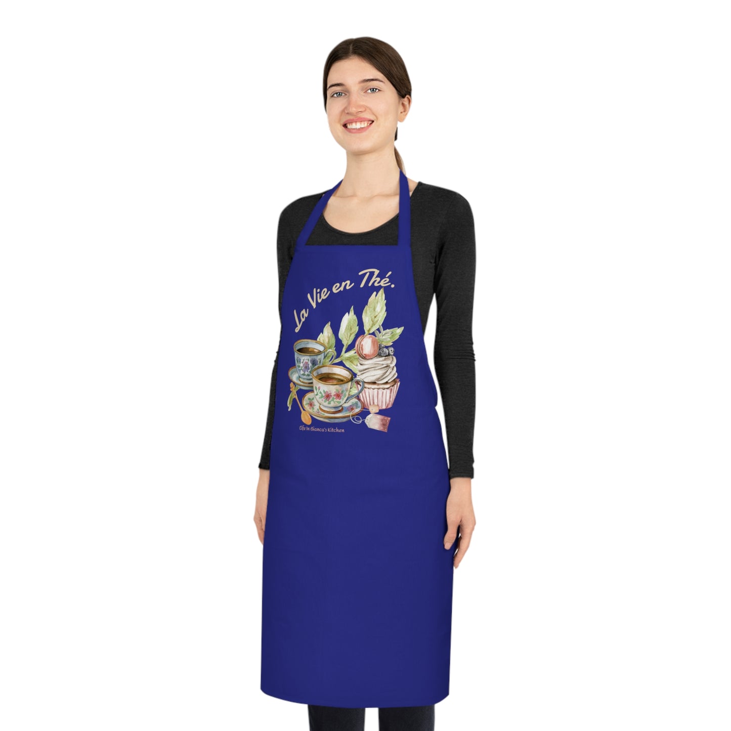 La Vie en Thé Illustrated Kitchen Apron | French Tea Cup Design