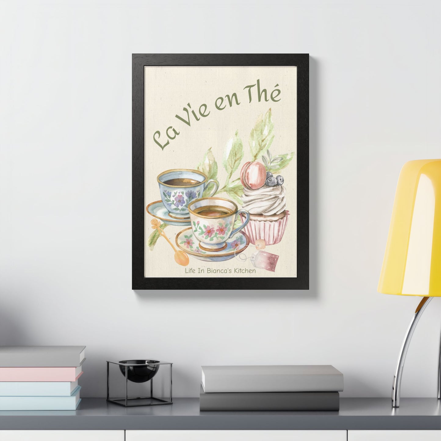 La Vie en Thé Tea Table Print | French Tea Cup Kitchen Wall Art