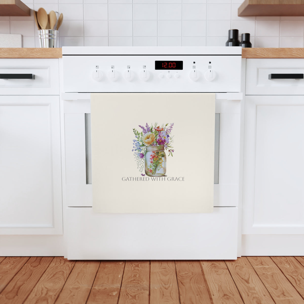 Gathered with Grace  | Cotton Tea Towel – Spring Botanical