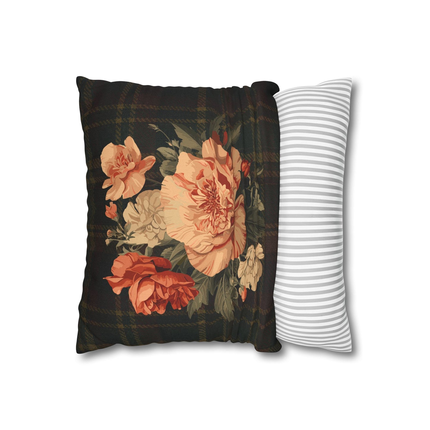 Briarwood Floral Faux Suede Decorative Pillow Cover II — 14" × 14"