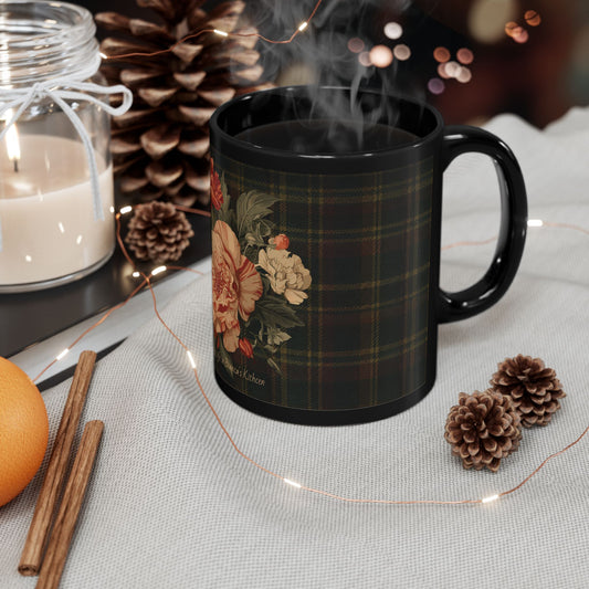 Briarwood Floral Mug — Vintage Rose & Heritage Tartan