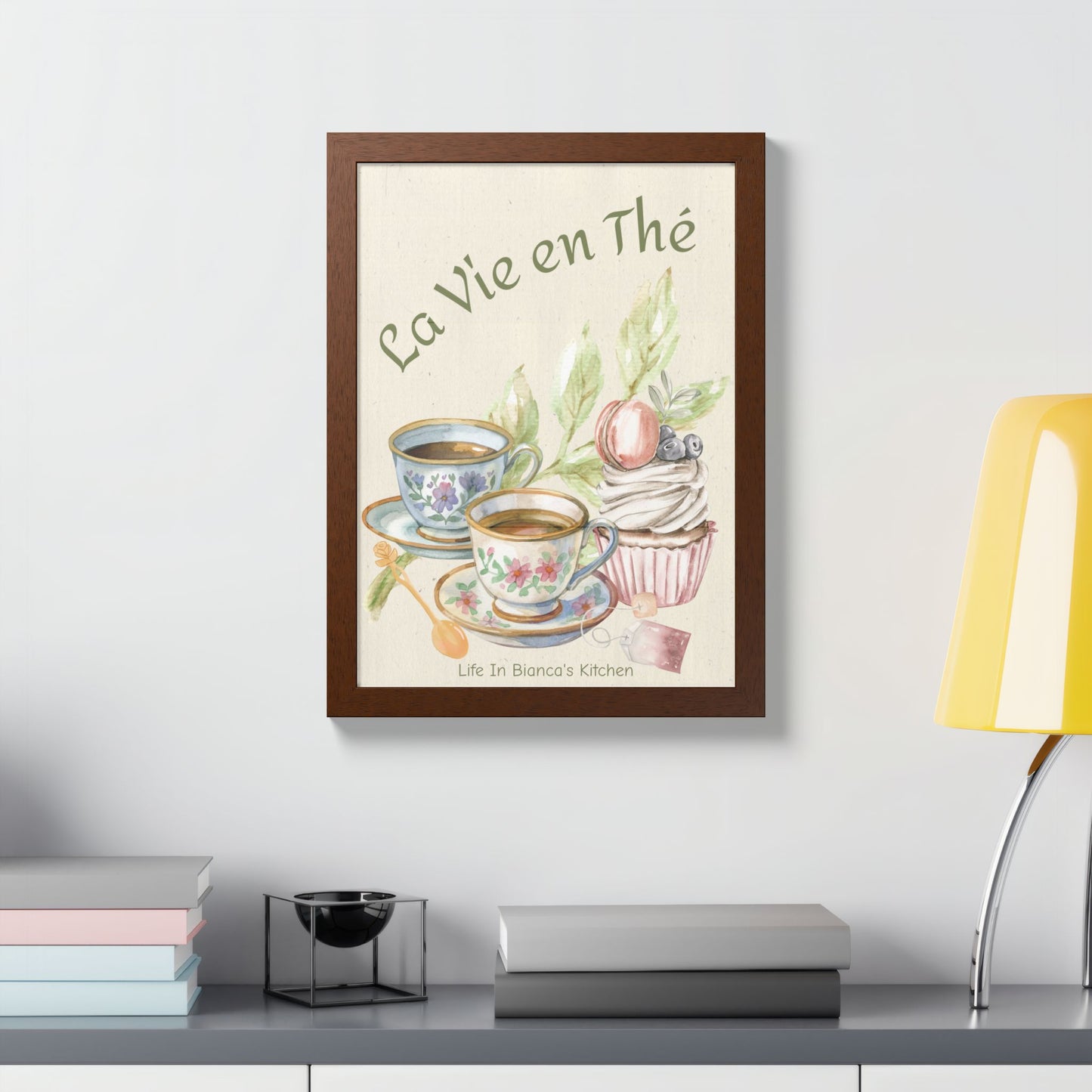 La Vie en Thé Tea Table Print | French Tea Cup Kitchen Wall Art