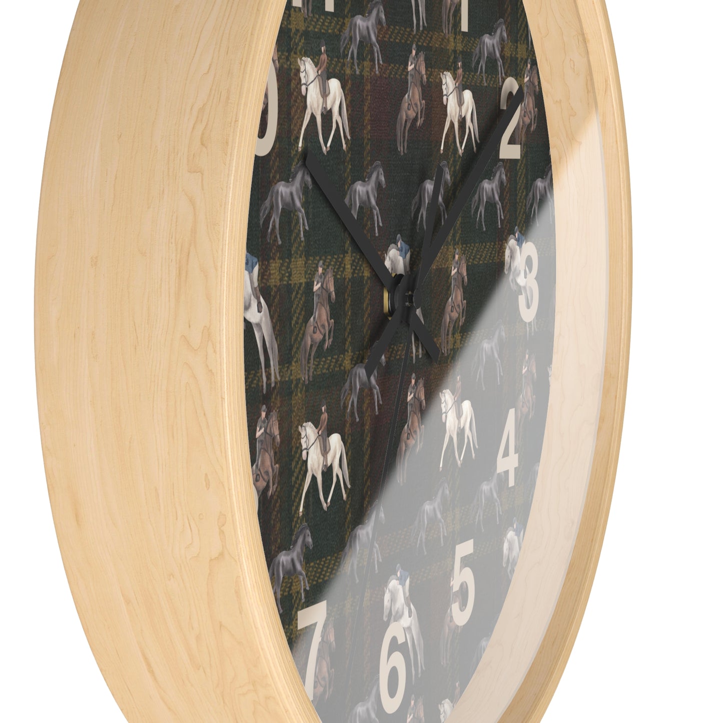 Briarwood Equestrian Wall Clock — Horse & Heritage Tartan Design