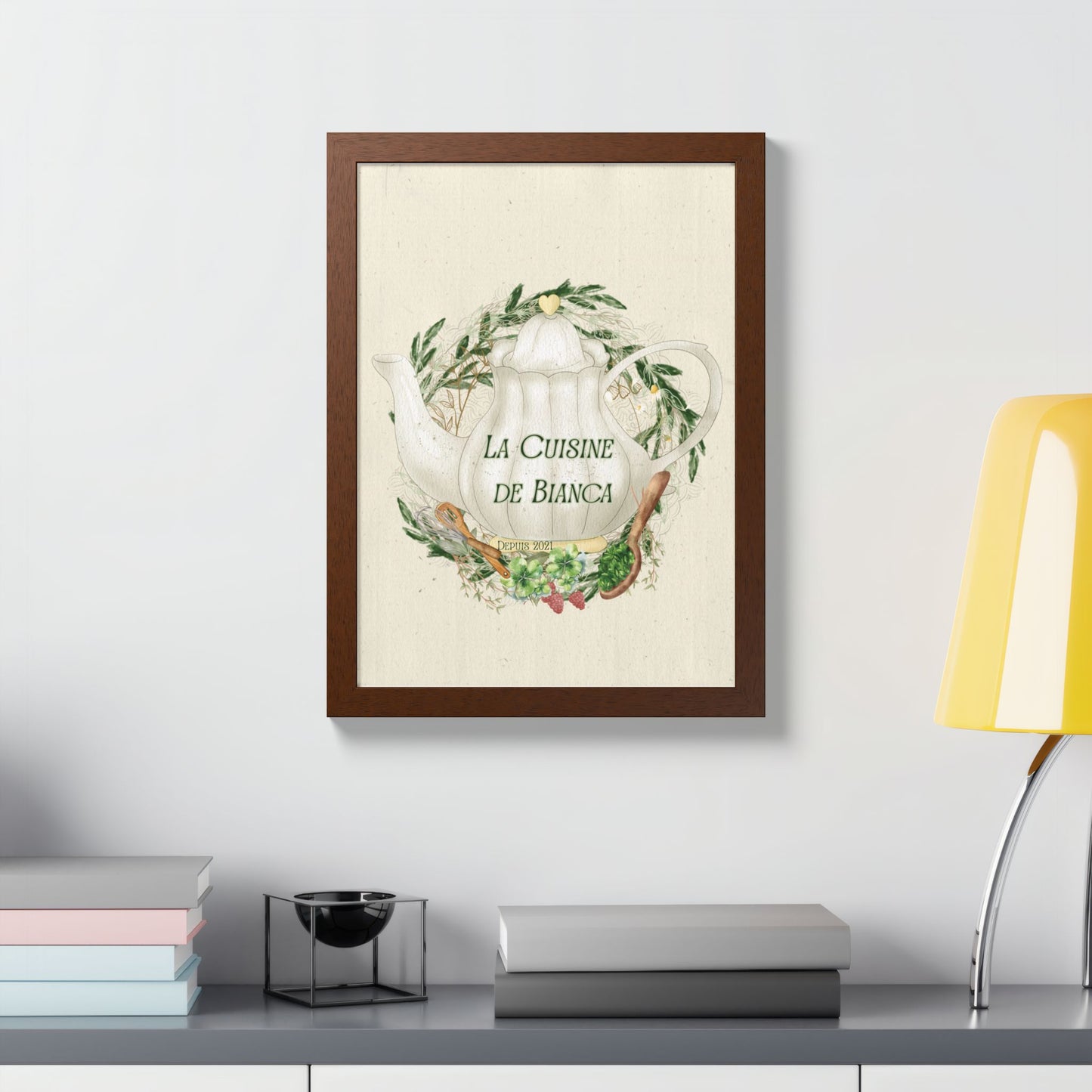 La Cuisine de Bianca Crest Print | French Kitchen Wall Art