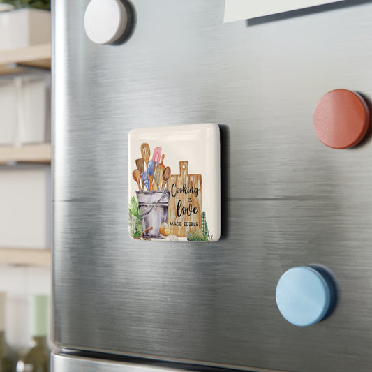 Cuisiner, c’est aimer. Porcelain Magnet