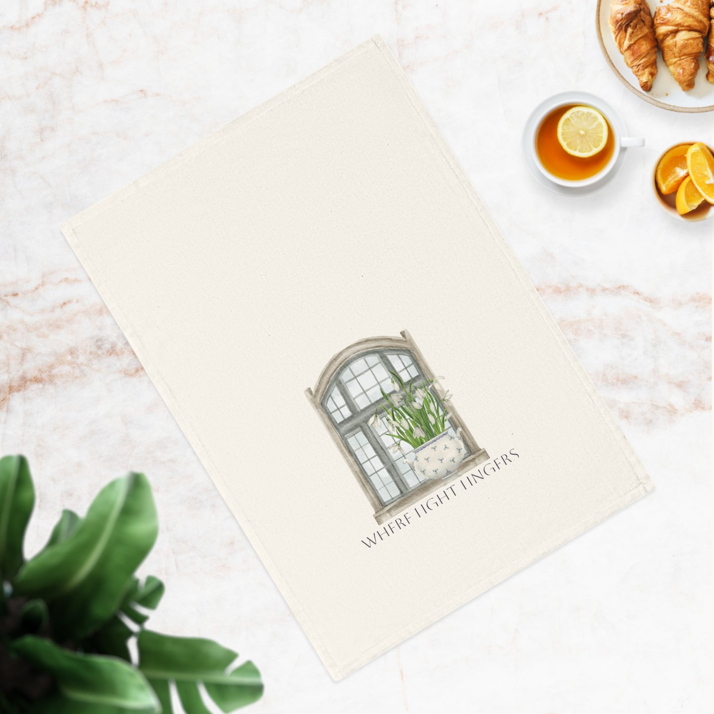 Where Light Lingers | Cotton Tea Towel – Spring Botanical