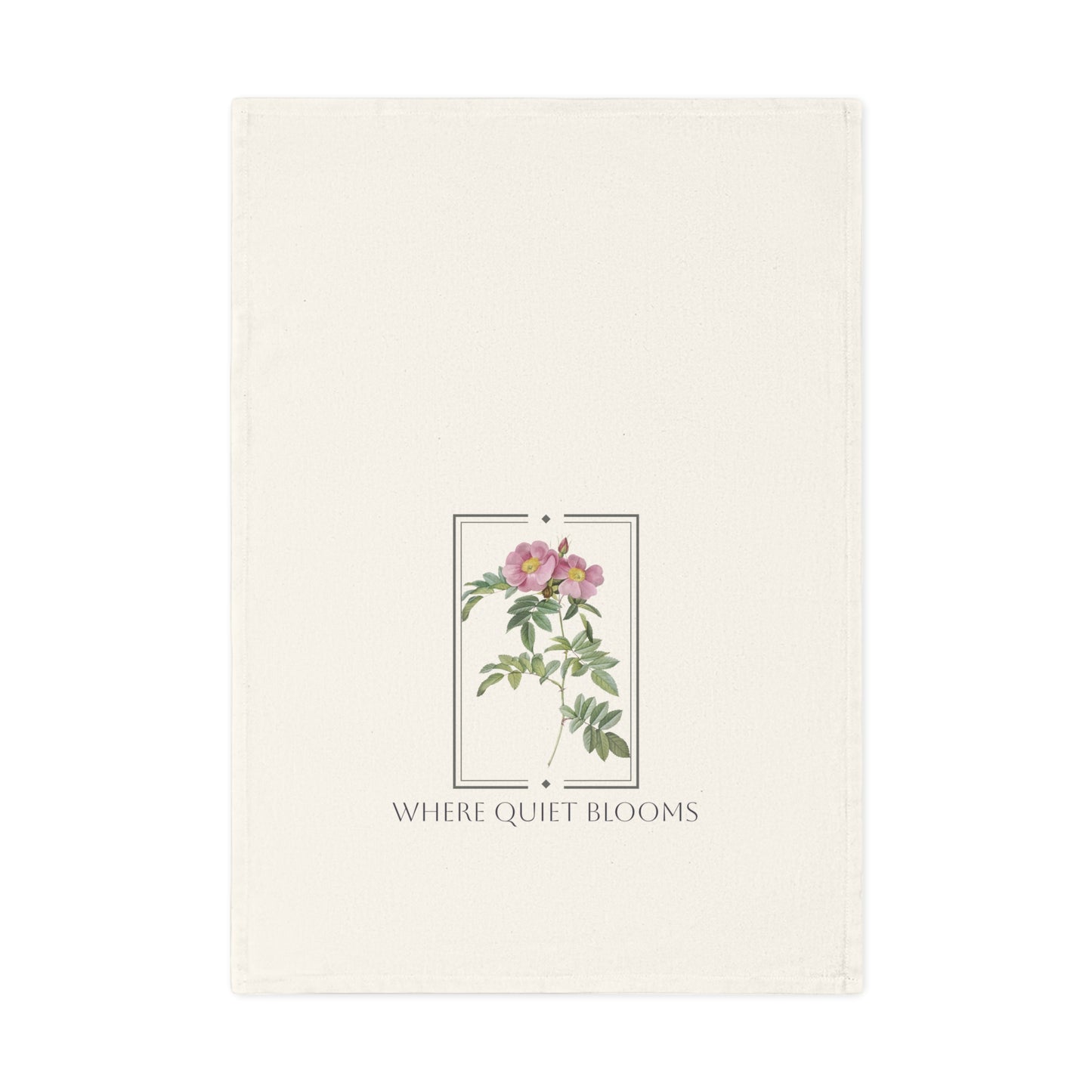 Where Quiet Blooms | Cotton Tea Towel – Spring Botanical