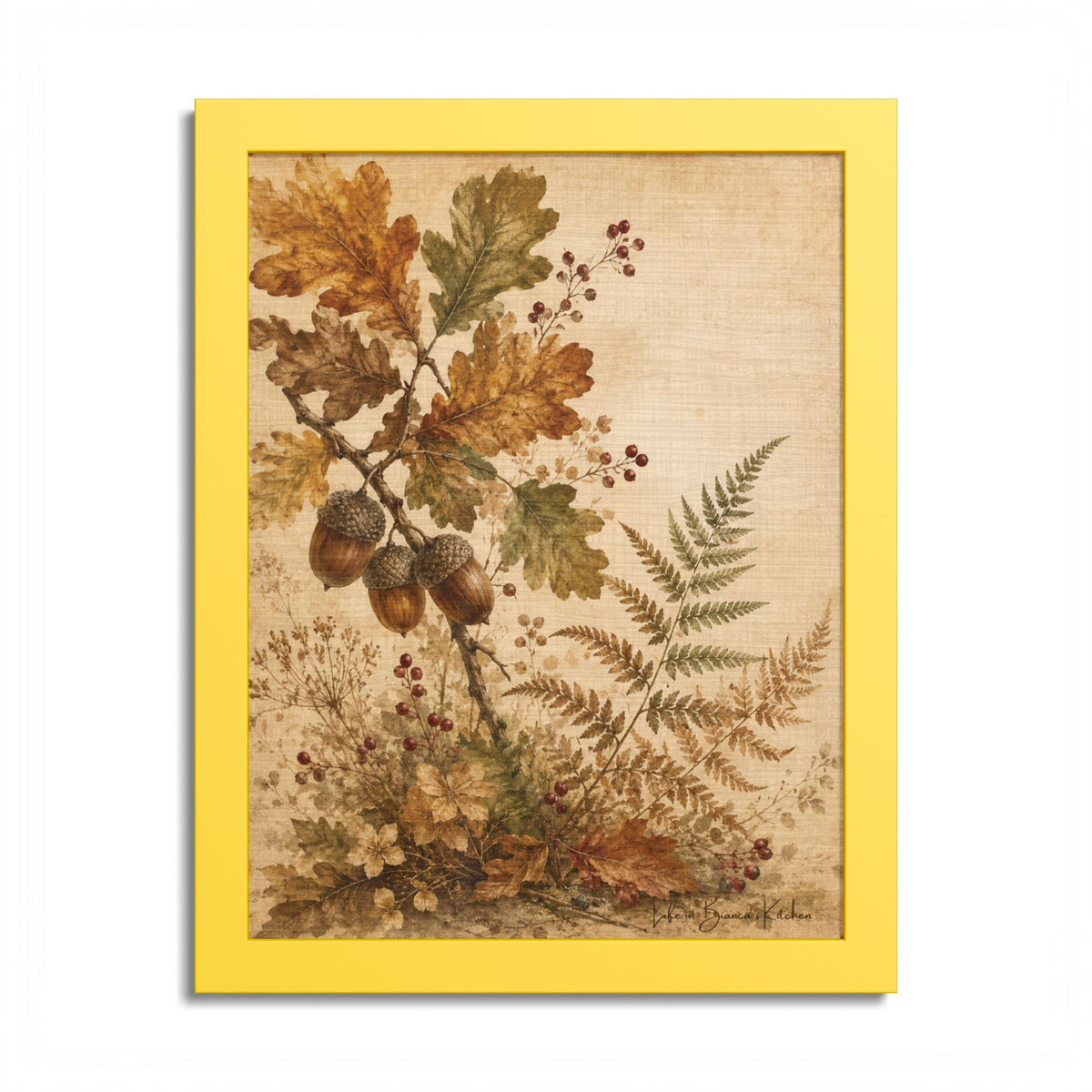 Fall Fronds I — Framed Autumn Botanical Art Print