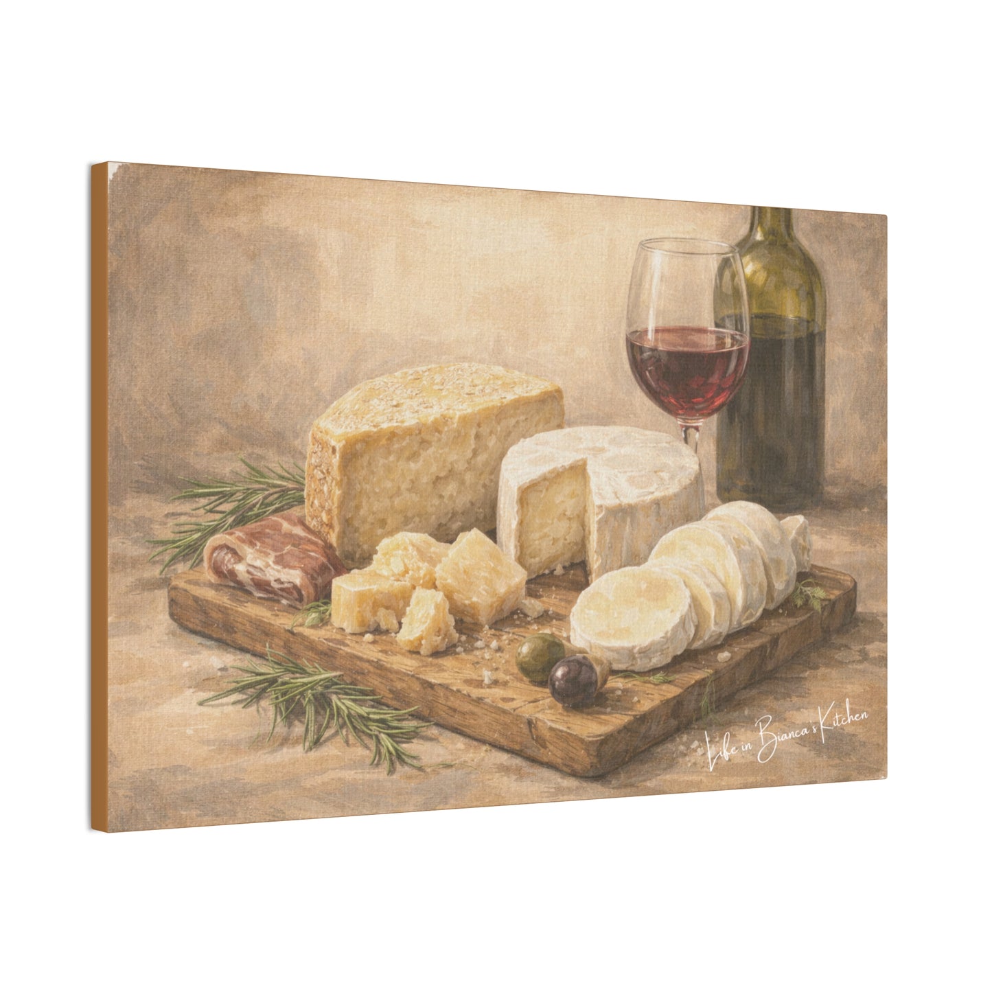 Rustic Cheese Still Life (Canvas) | La Tavola Rustica
