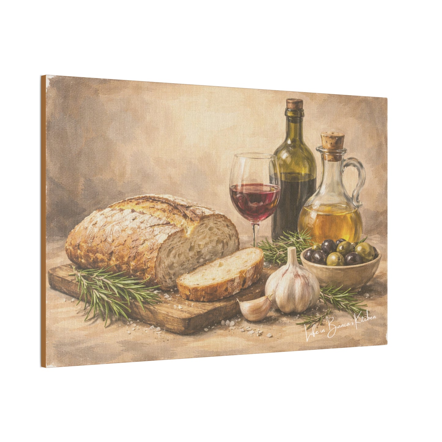 Rustic Bread Still Life (Canvas) | La Tavola Rustica