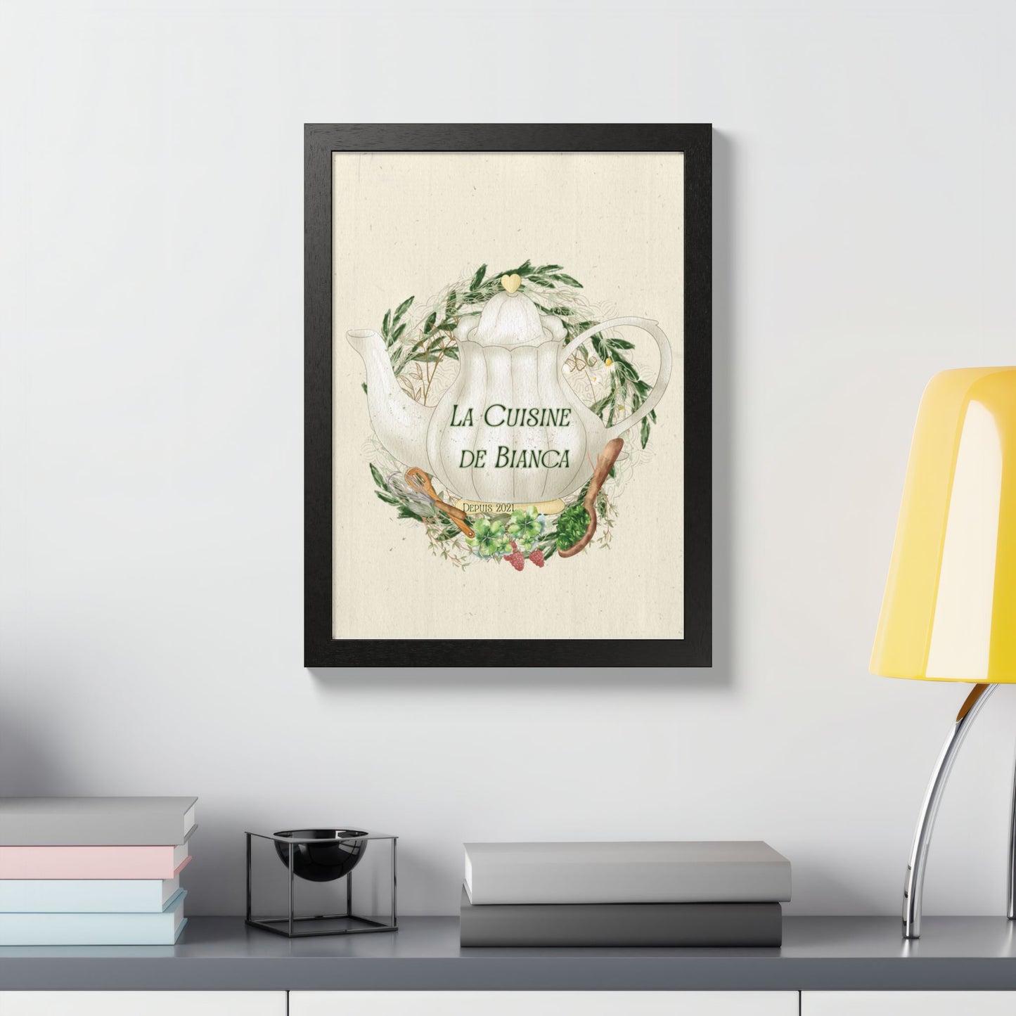 La Cuisine de Bianca Crest Print | French Kitchen Wall Art