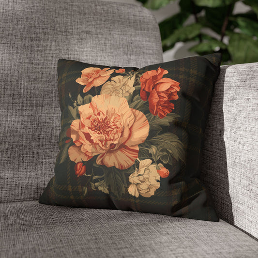 Briarwood Floral Faux Suede Decorative Pillow Cover I — 14" × 14"