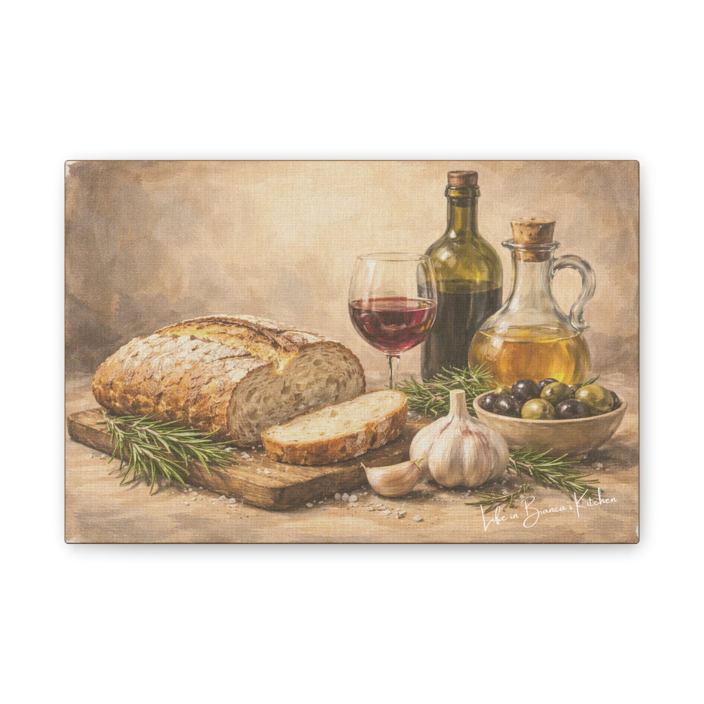 Rustic Bread Still Life (Canvas) | La Tavola Rustica