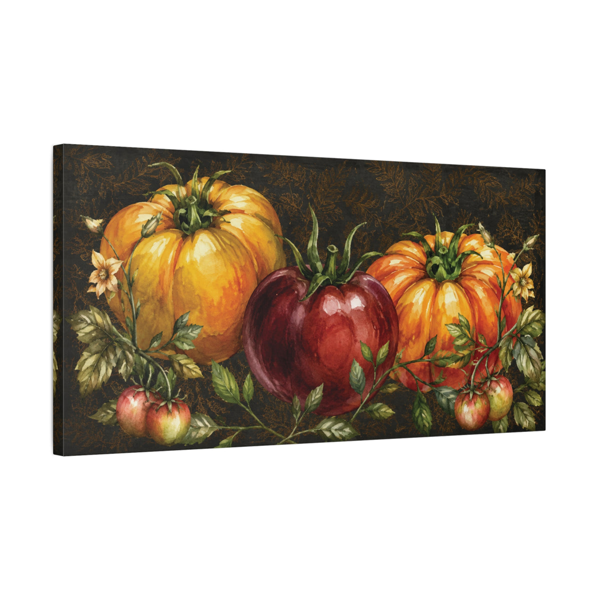 Late Summer Tomatoes Botanical Canvas — Garden Still Life