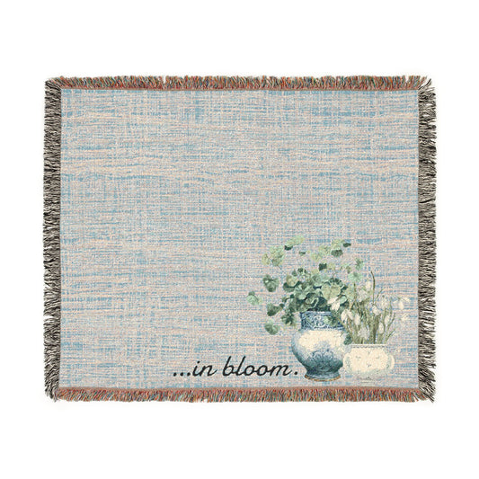 Spring Still Life Woven Throw Blanket | Botanical Hearth & Home Decor