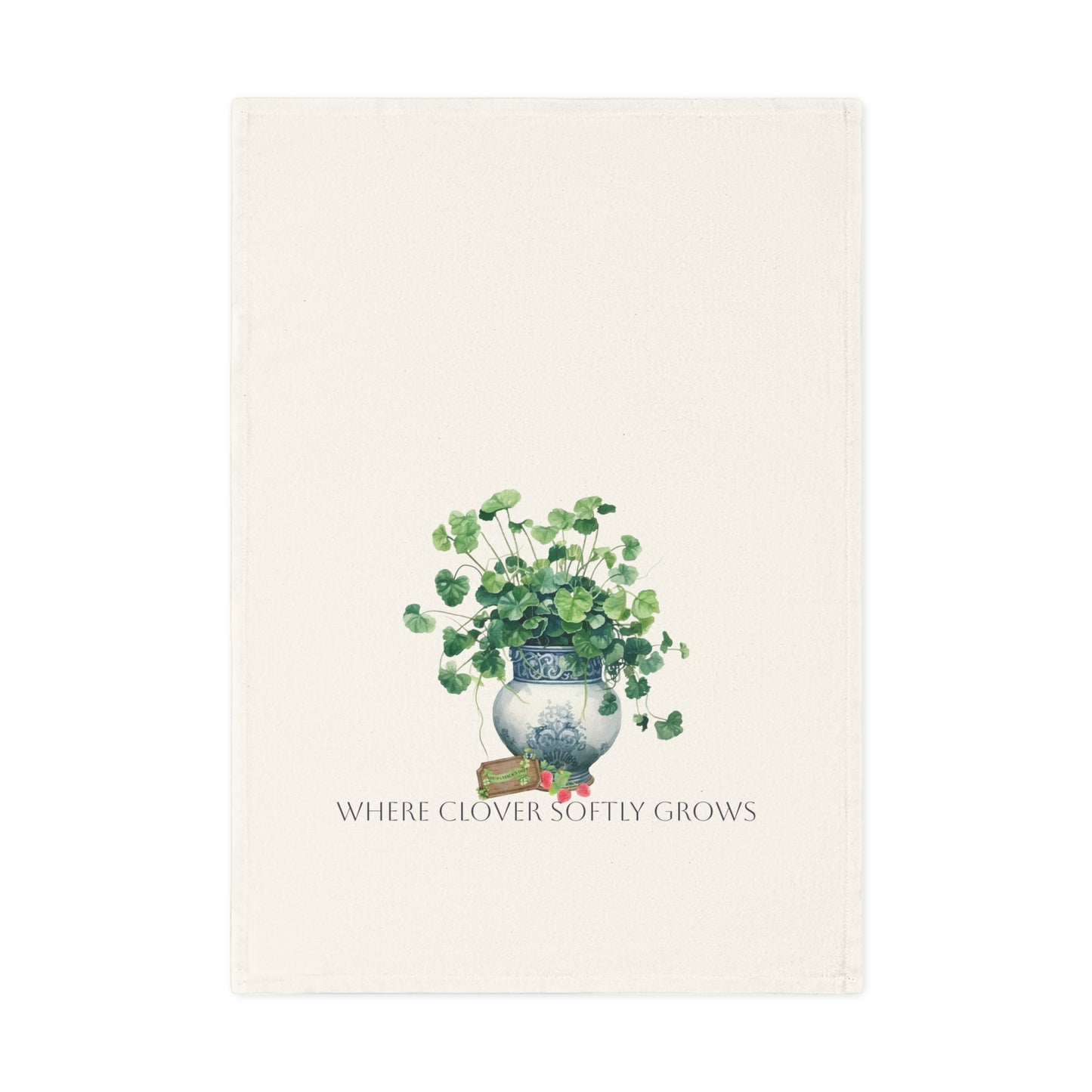 Where Clover Softly Grows  | Cotton Tea Towel – Spring Botanical II